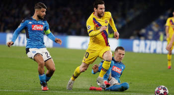 Barcelona v Napoli - Messi in first leg