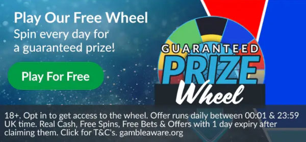 BetVictor Guaranteed Prize Wheel